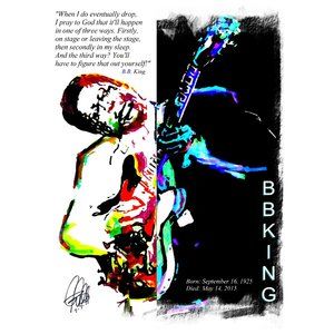 BB King Singer Blues Rock Guitar Music Poster Print Wall Art 18x24